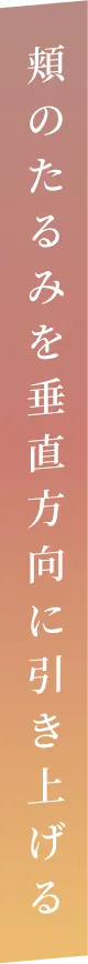 頬のたるみを垂直方向に引き上げる